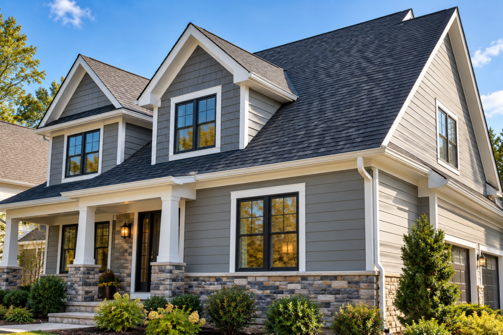Roofing and siding exterior renovation photo